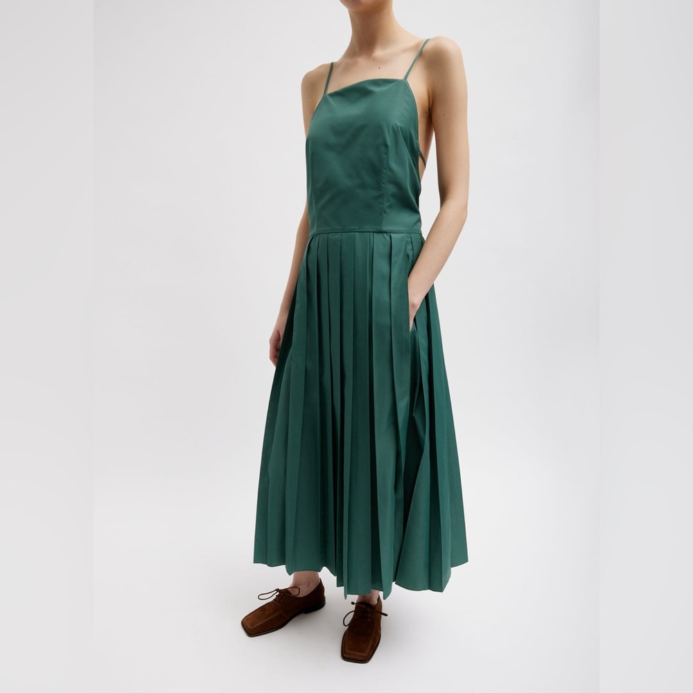 Tibi Italian Sporty Nylon Overall Dress Hunter Green - size 2